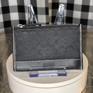 Coach Black Signature Mini Skinny Card Holder Y2K